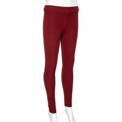 Joseph Burgundy Stretch Gabardine Leggings S