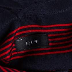 Joseph Red/Blue Striped Chester Crepe de Chine Silk Midi Dress M