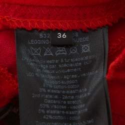 Joseph Red Lambskin & Cotton Stretch Leggings S