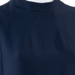 مملوكة مسبقًا فستان جوزيف صامي بلا أكمام كريب فلويد أزرق كحلي مقاس كبير (لارج)