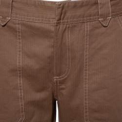 Pre Owned Joseph Brown Cotton Paneled Wide Leg Trousers L