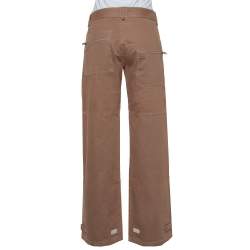 Pre Owned Joseph Brown Cotton Paneled Wide Leg Trousers L