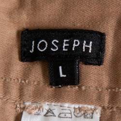 Pre Owned Joseph Brown Cotton Paneled Wide Leg Trousers L