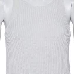 Pre Owned Joseph White Cable Knit Cotton Racer Back Detail Tank Top XS