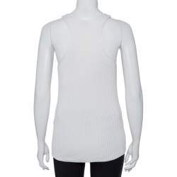 Pre Owned Joseph White Cable Knit Cotton Racer Back Detail Tank Top XS