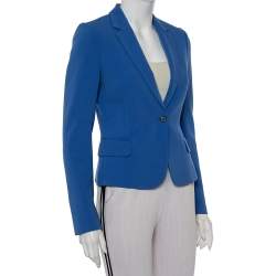 Joseph Blue Crepe Button Front Jazz Blazer S