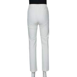 Joseph Cream Stretch Cotton Straight Leg Pants XS