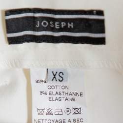 Joseph Cream Stretch Cotton Straight Leg Pants XS