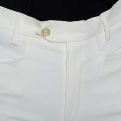 Joseph Cream Stretch Cotton Straight Leg Pants XS