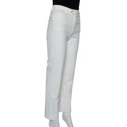 Joseph Cream Stretch Cotton Straight Leg Pants XS