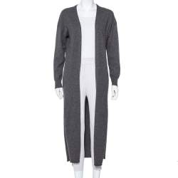Joseph Dark Grey Cashmere Open Front Long Cardigan M
