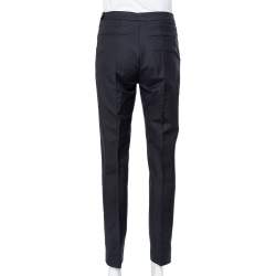 Pre Owned Joseph Black Cotton Paneled Tapered Leg Pants M