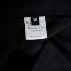 Pre Owned Joseph Black Cotton Paneled Tapered Leg Pants M