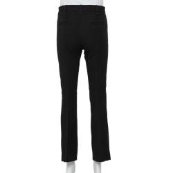 مملوكة مسبقًا بنطلون جوزيف زيد أرجل واسعة قصات قطن مرن أسود مقاس وسط (ميديوم)