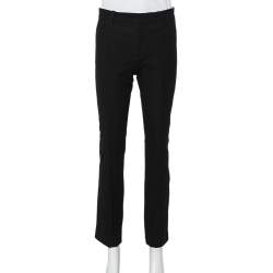 Pre Owned Joseph Black Stretch Cotton Paneled Flared Leg Zed Trousers M