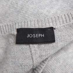 Joseph Grey Wool Neck Tie Detail Sleeveless Maxi Dress XS