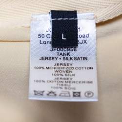 Joseph Yellow Jersey & Silk Satin Side Button Detail Tank Top L 
