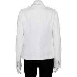 Joseph White Cotton & Ramie Double Breasted Yvette Blazer L