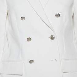 Joseph White Cotton & Ramie Double Breasted Yvette Blazer L