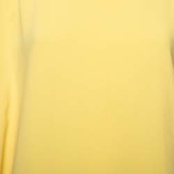 Joseph Yellow Stretch Crepe Ruffled Midi Dress M