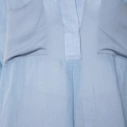 Joseph Blue Ramie Voile Georgette Heather Sheer Tunic M