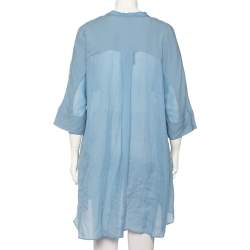 Joseph Blue Ramie Voile Georgette Heather Sheer Tunic M