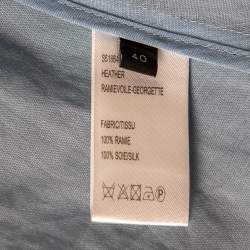 Joseph Blue Ramie Voile Georgette Heather Sheer Tunic M