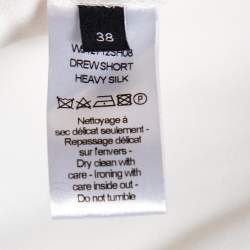 Pre Owned Joseph White Crepe Heavy Silk Drew Faux Wrapped Short Skirt M