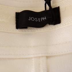 Pre Owned Joseph White Crepe Heavy Silk Drew Faux Wrapped Short Skirt M