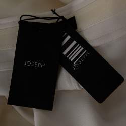 Pre Owned Joseph White Crepe Heavy Silk Drew Faux Wrapped Short Skirt M