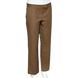 Pre Owned Joseph Brown Stretch Gabardine Finley Straight Fit Trousers M