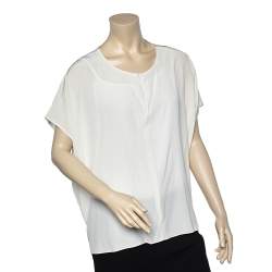 Joseph White Silk Oversized Top M