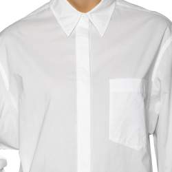 Pre Owned Joseph White Cotton Gibson Chintz Button Front Shirt S