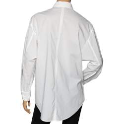 Pre Owned Joseph White Cotton Gibson Chintz Button Front Shirt S