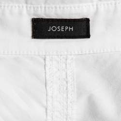 Pre Owned Joseph White Cotton Gibson Chintz Button Front Shirt S