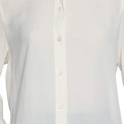 Pre Owned Joseph Cream Rem Silk Long Sleeve Shirt S