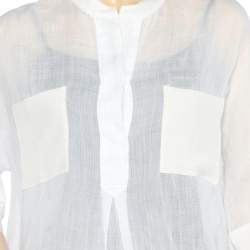 مملوكة مسبقًا تونيك جوزيف قطن وحرير أبيض حافة كبيرة جداً مقاس وسط