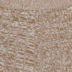 Joseph Beige Patterned Ribbed Knit Sally Fluted Maxi Skirt L