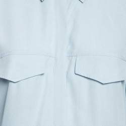 Joseph Light Blue Silk Button Front Shirt L