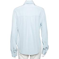 Joseph Light Blue Silk Button Front Shirt L