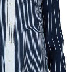 Pre Owned Joseph Blue and White Striped Long Sleeve Silk Shirt S