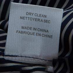 Pre Owned Joseph Blue and White Striped Long Sleeve Silk Shirt S