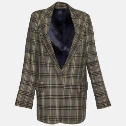 Joseph Grey Gemina Checked Wool Single Breasted Blazer M