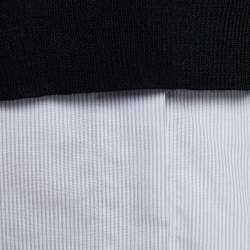 Pre Owned توب جوزيف صوف أبيض/أسود قطعتين بأكمام قصيرة مقاس صغير - سمول