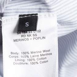 Pre Owned توب جوزيف صوف أبيض/أسود قطعتين بأكمام قصيرة مقاس صغير - سمول