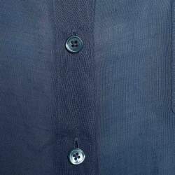 مملوكة مسبقًا Joseph Blue Ramie Silk Long Sleeve Shirt M