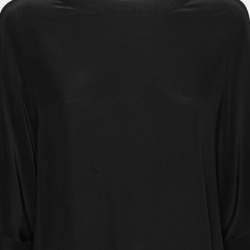 Joseph Black Silk Crepe Crewneck Top M