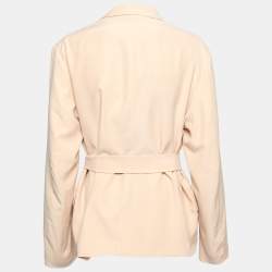 مملوكة مسبقًا Joseph Beige Silk Belted Single-Breasted Jacket M