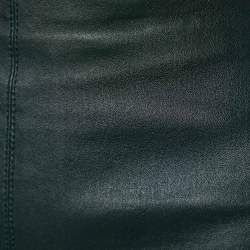 Pre Owned Joseph Dark Green Leather Stretch Mini Skirt M