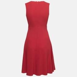 Pre Owned Joseph Red Crepe Paneled Skater Dress S